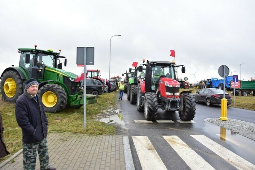 Protest rolników w Jaroszewie koło Żnina.