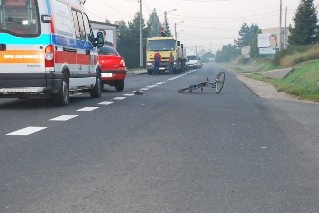 Rower poszkodowanej na ulicy Bytomskiej w Orzechu