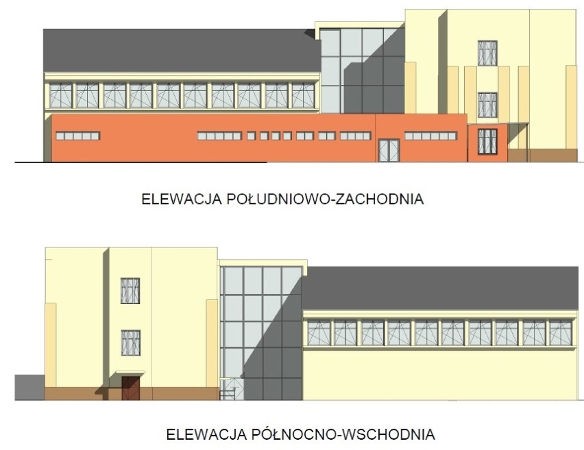 Wizualizacja sali sportowej planowanej przy Zespole Szkół...