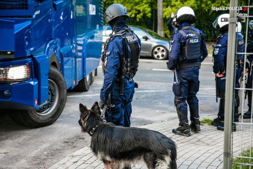 Zabrzańscy policjanci zabezpieczali mecz Górnik Zabrze - Piast Gliwice. Zobacz ZDJĘCIA