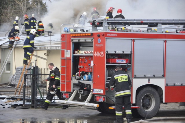 Kiełpino - pożar stolarni, 16.02.2014 r.