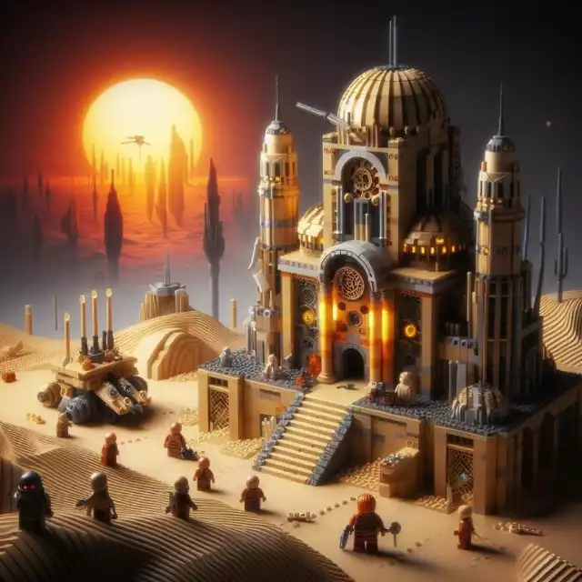Zestawy LEGO z Diuny mogą być różne, np. świątynia z postaciami z filmu.