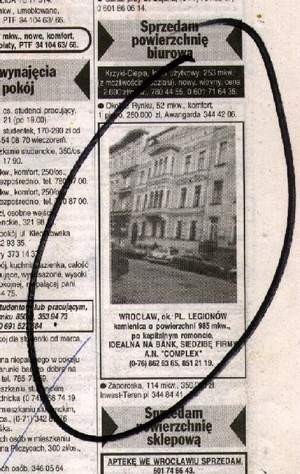 W miniony piątek ukazało się ogłoszenie, oferta sprzedaży budynku wrocławskiej siedziby TIF Arcadia przy ul. Lelewela 8.