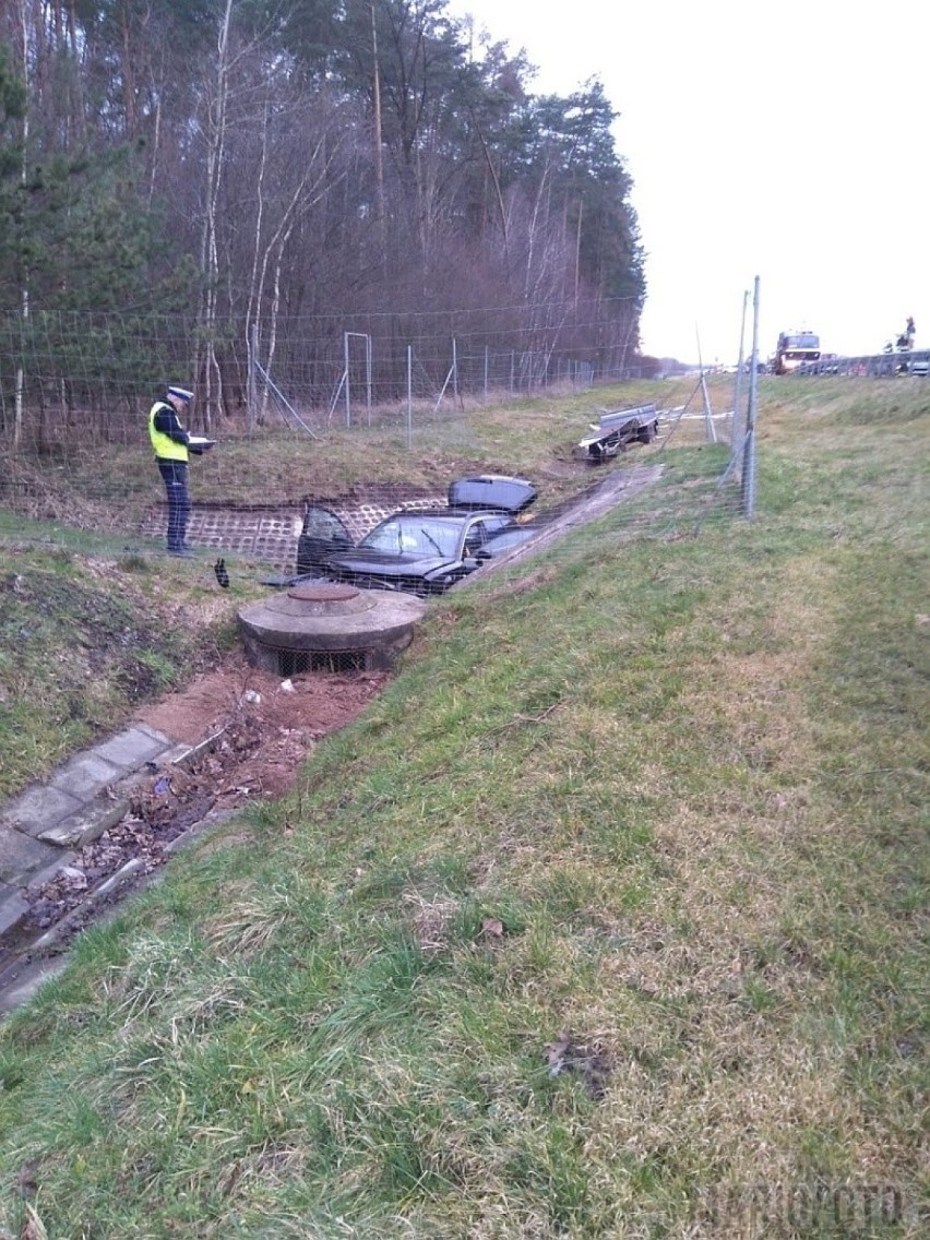 Wypadek na autostradzie A4.