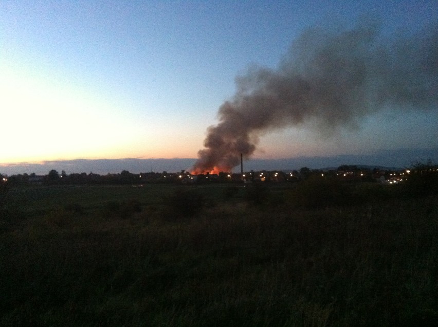 Pożar hali w Bielawie na Dolnym Śląsku
