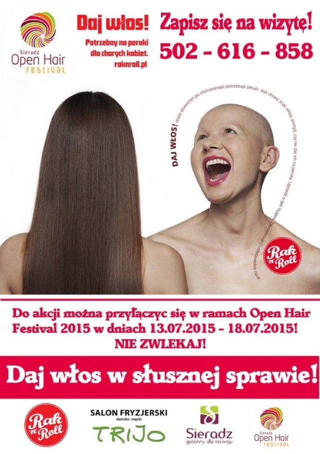 Open Hair 2015 z akcją Daj Włos dla kobiet chorych na raka. Możesz podarować włosy na peruki