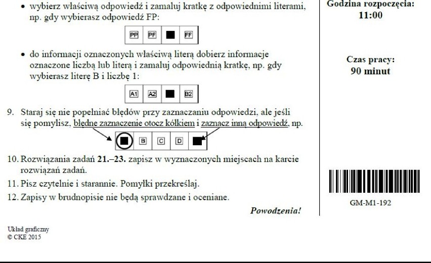 Egzamin gimnazjalny 2019. Matematyka ARKUSZ CKE I ODPOWIEDZI. Testy gimnazjalne (cz. matematyczno-przyrodnicza) z matematyki 11.04.2019