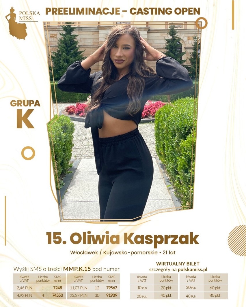 Oliwia Kasprzak z Włocławka walczy o półfinał konkursu Polska Miss 2023. Zdjęcia