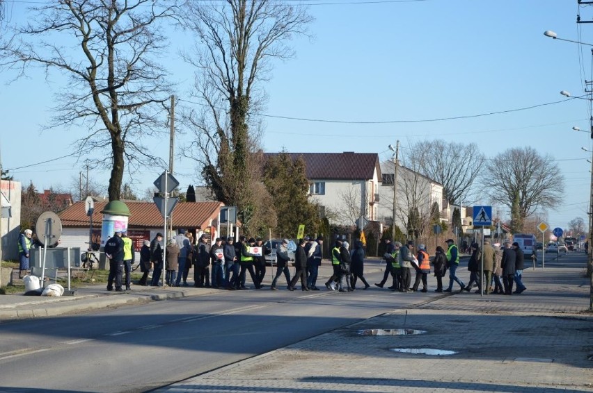 Protest na drodze krajowej nr 70 w Łowiczu [ZDJĘCIA]