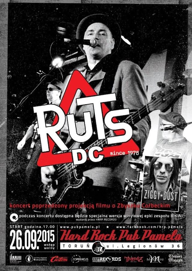 Koncert The RUTS/RUTS DC oraz projekcja filmu ZIGGY DUST w Hard Rock Pubie Pamela