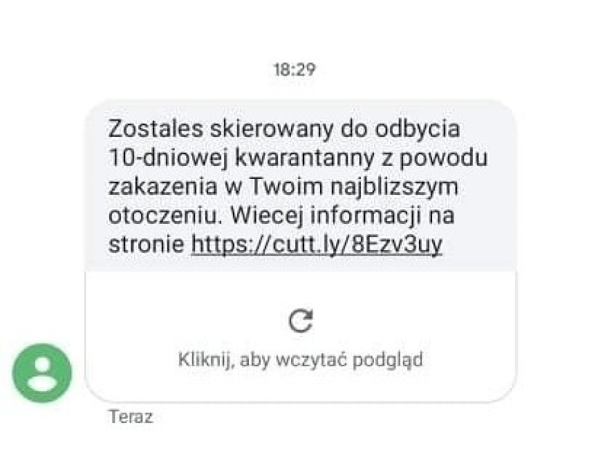 Fałszywy SMS.