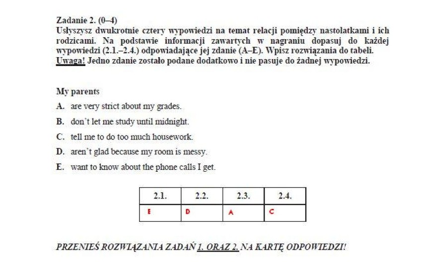 Próbny egzamin gimnazjalny 2012/2013: Język angielski i niemiecki [pytania, odpowiedzi]