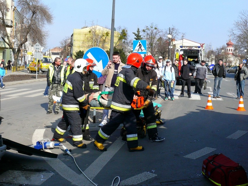 Pozorowany wypadek na Placu Gdańskim w Chełmie