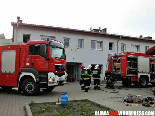 Pożar budynku socjalnego przy ul. Techników w Jelczu-Laskowicach