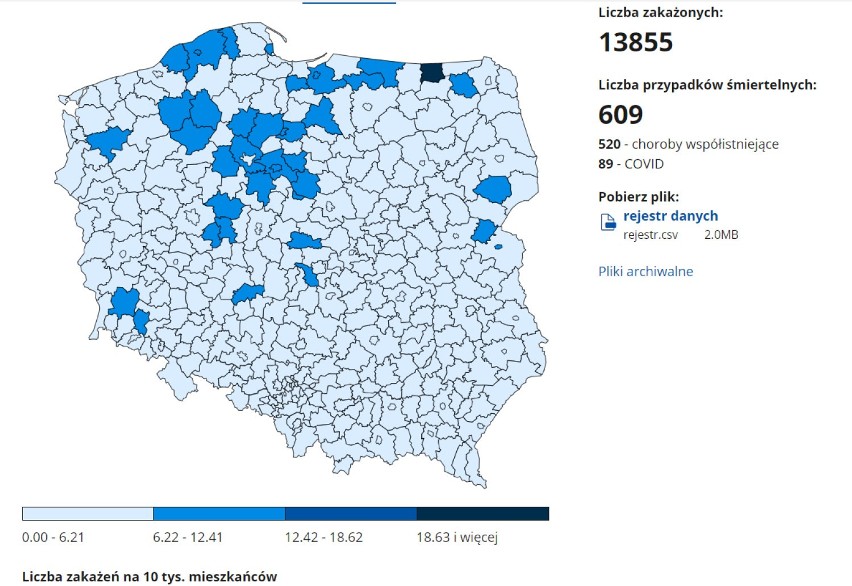 10 osób zmarło w Małopolsce zachodniej. Miały COVID 19. Mamy 105 nowych przypadków zakażenia koronawirusem