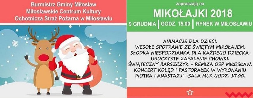 Mikołajki w Miłosławiu w sobotę o 15.00.