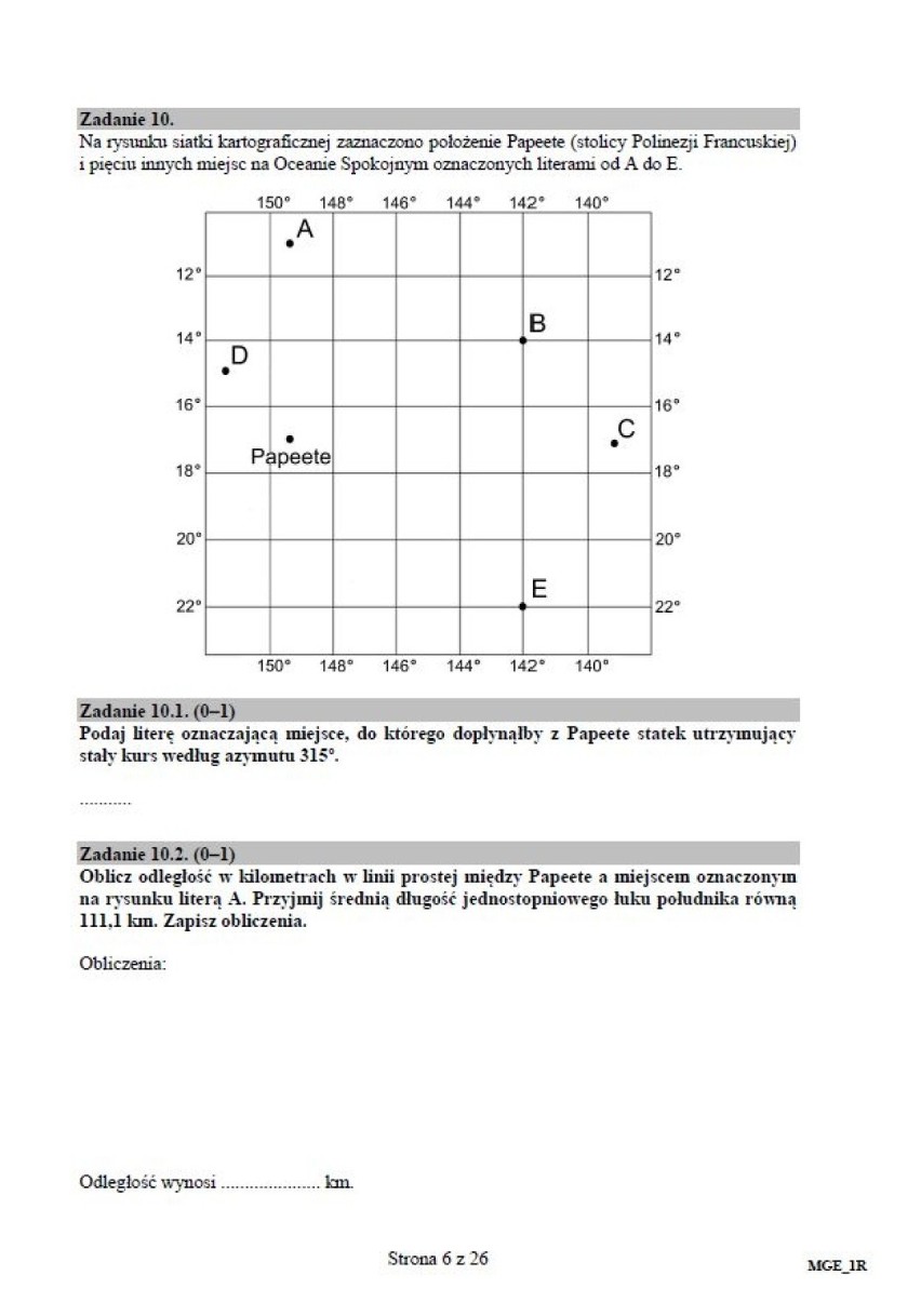 Matura 2015. GEOGRAFIA LO [ARKUSZE, ODPOWIEDZI]