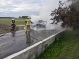 Pożar samochodu osobowego w Trojanowicach. Auto spłonęło ZDJĘCIA