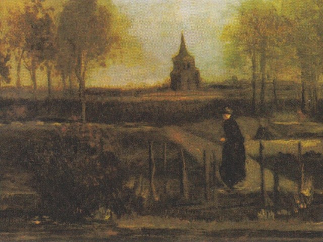 „Wiosenny ogród”, znany również jako „Ogród przy plebanii w Nuenen wiosną”, przedstawia miejsce, w którym mieszkał Vincent Van Gogh w latach 1883-1885.