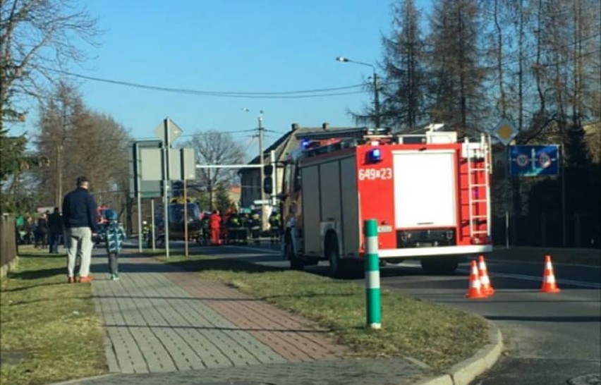 wypadek na DW 931 w Bojszowach