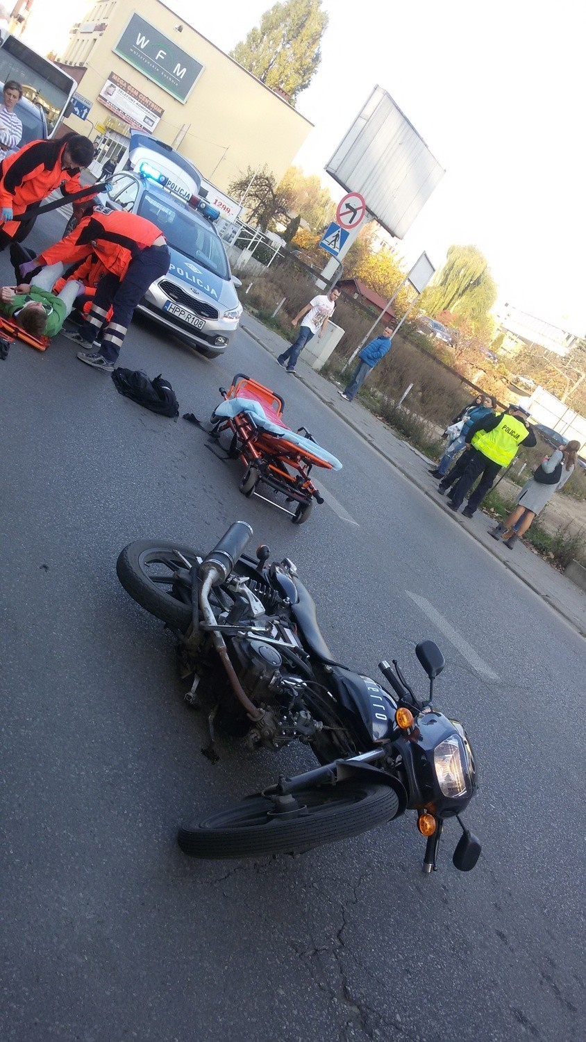 Wypadek motocyklisty w Rybniku