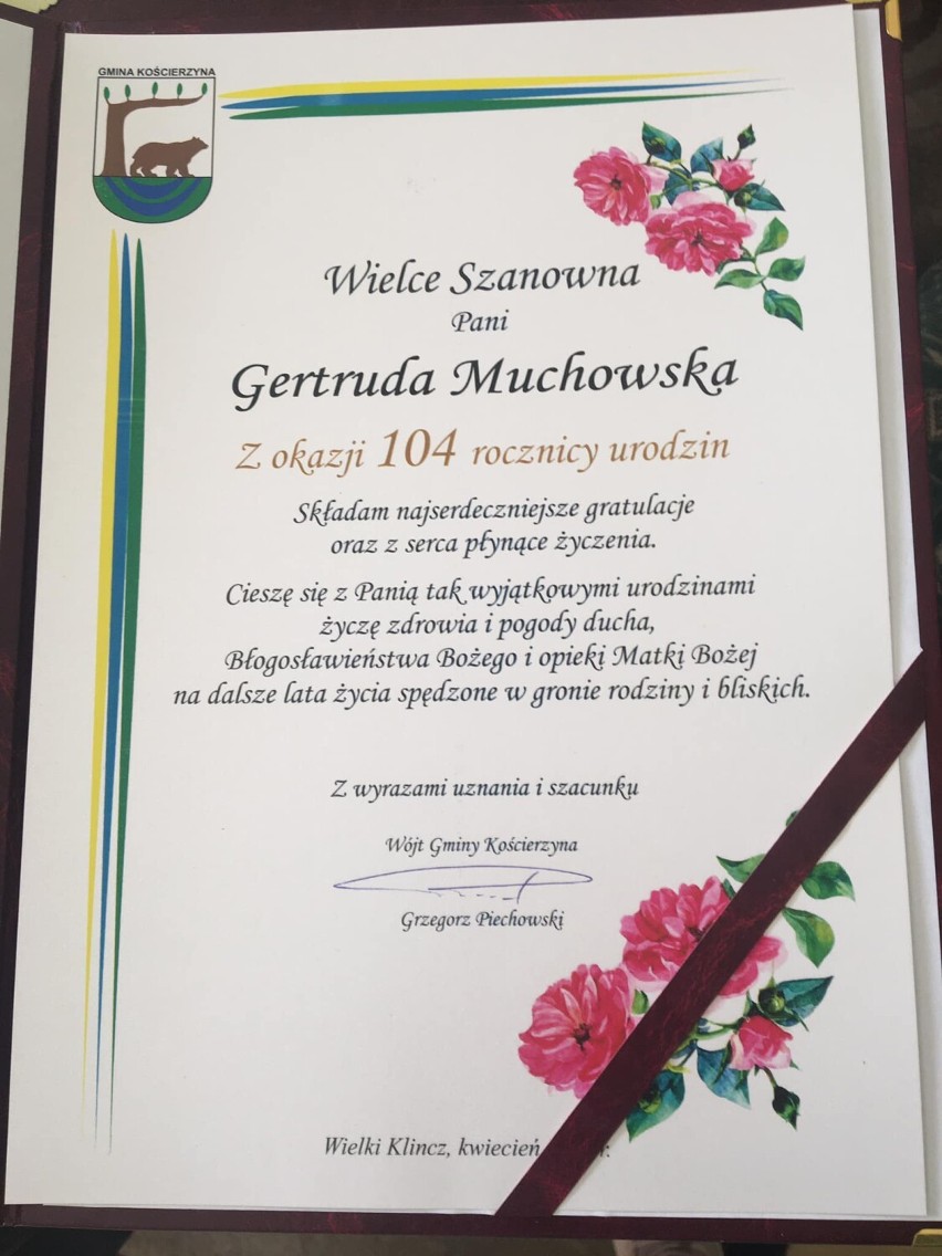 Gertruda Muchowska z Wielkiego Klincza obchodziła 104 lata! Gratulujemy jubilatce i życzymy dużo zdrowia