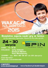 "Wakacje na Kortach z Akademią Tenisa SPIN". Darmowe zajęcia