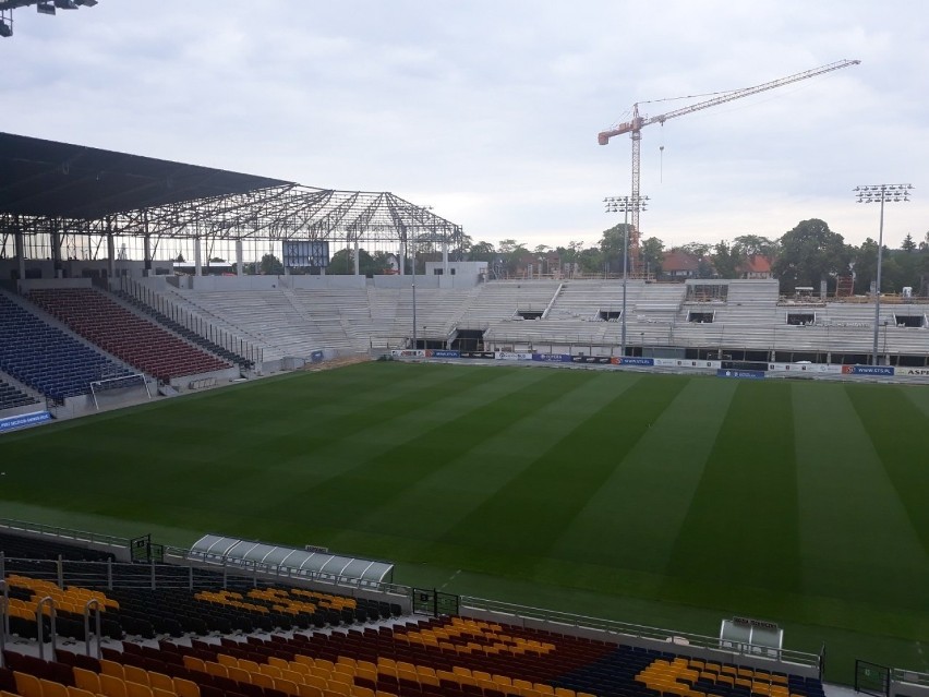 Stadion Pogoni Szczecin - stan prac na 26 czerwca 2021.