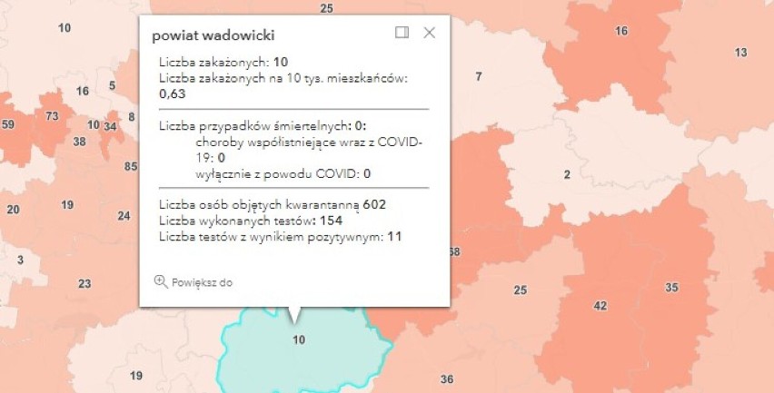 Ponad tysiąc zakażeń COVID-19 w Małopolsce. W powiatach oświęcimskim, wadowickim, chrzanowskim i olkuskim też są nowe przypadki.