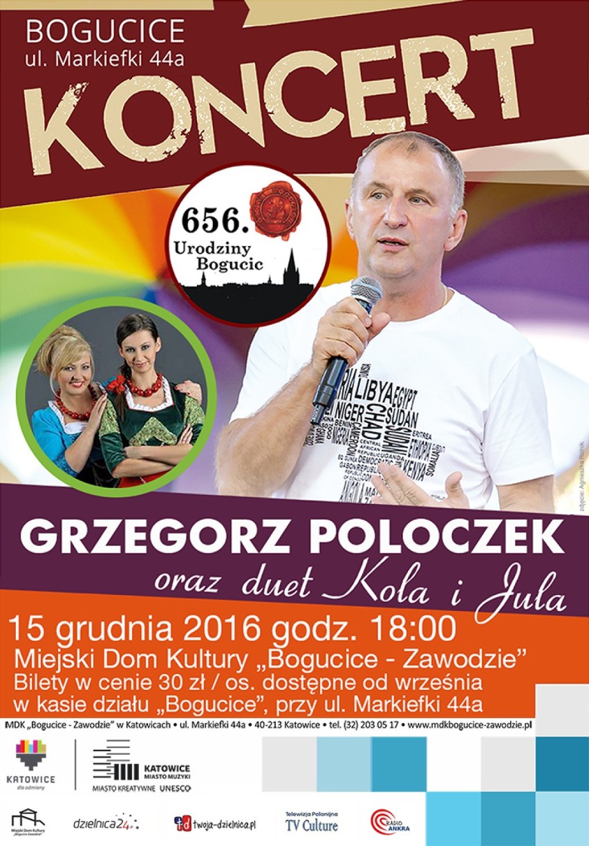 Katowice: 656. Urodziny Bogucic. Koncert Grzegorza Poloczka