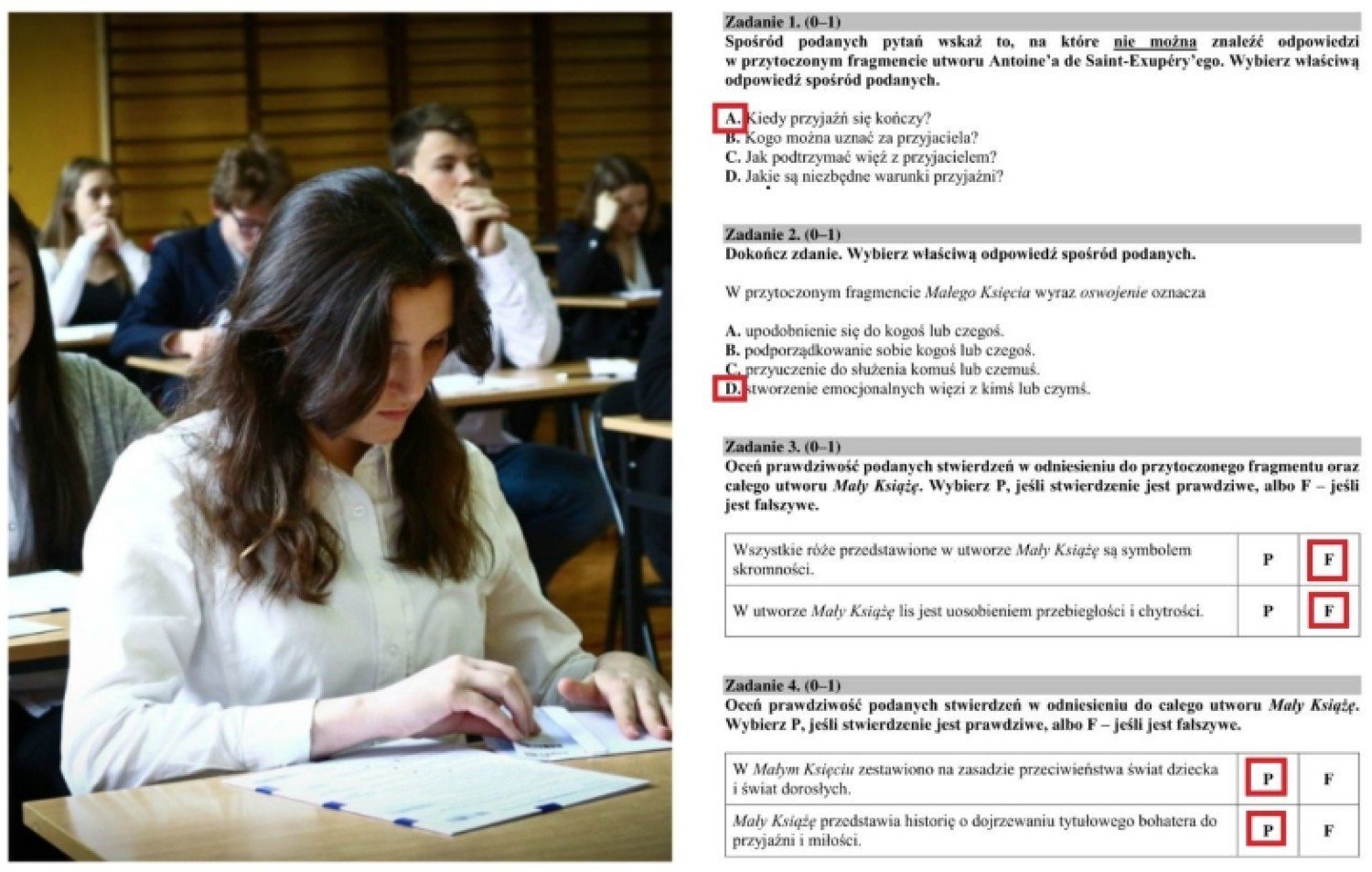 Mały Książę Egzamin ósmoklasisty Odpowiedzi
