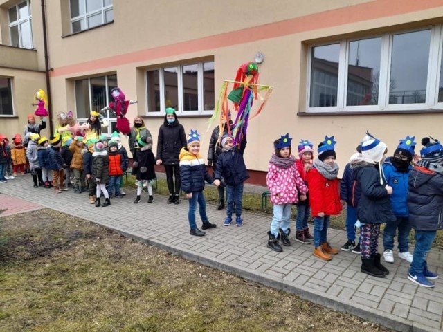 Przedszkolaki z Jędrzejowa pożegnały zimę i powitały wiosnę. Były tradycyjne Marzanny.