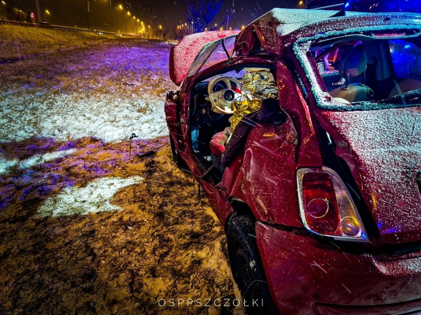 Nocny wypadek na A1 w pobliżu Kleszczewka. Kierowca trafił...