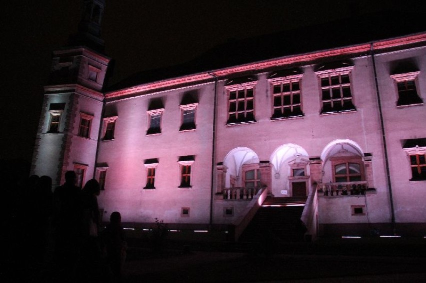 Pokaz na pałacu biskupów krakowskich w Kielcach