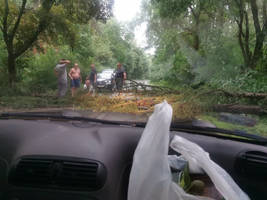 Skutki burzy w powiecie zawierciańskim.