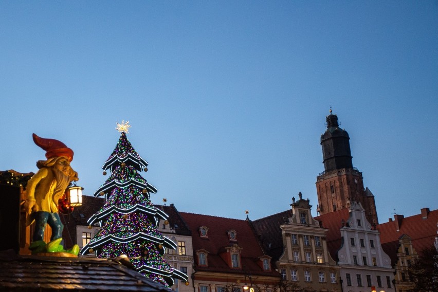 Choinka na wrocławskim Rynku rozświetlona 03.12.2021