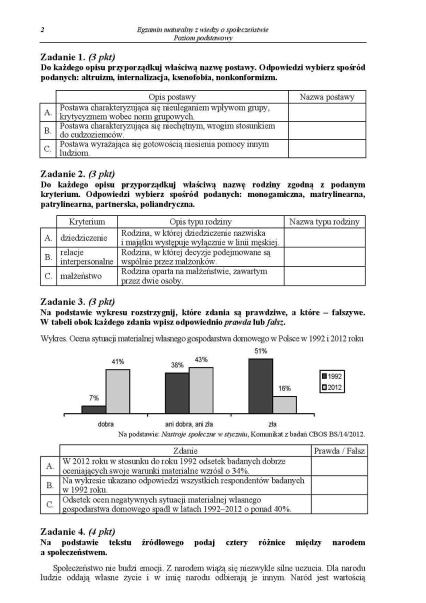 Matura 2014 z CKE. WOS poziom podstawowy [ODPOWIEDZI,...