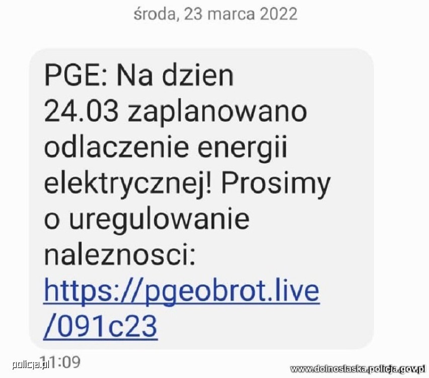 Złodzieje podszywają się pod „PGE”. Rozsyłają SMS-y o niewielkich zaległościach w rachunku za prąd. W ten sposób chcą nas okraść