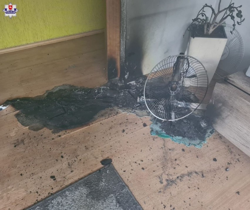 W mieszkaniu pojawił się ogień. Kraśniccy policjanci uratowali kota z zadymionego lokalu