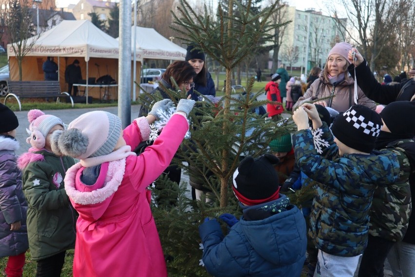 Akcja dekorowania choinek w Staszowie. Dzieci i młodzież tłumnie ruszyły do parku Adama Bienia - zobacz zdjęcia