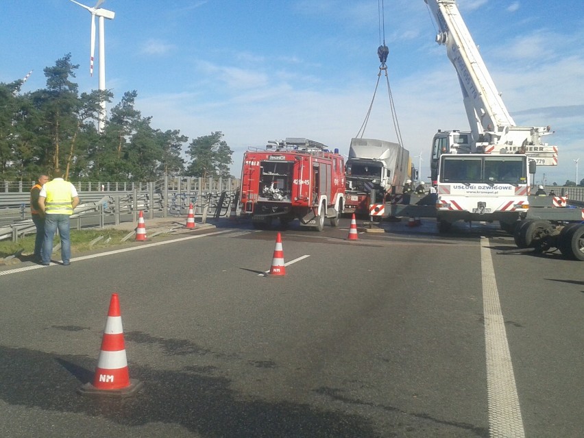 Groźne zdarzenie drogowe na A1 niedaleko Chełmna [zdjęcie]