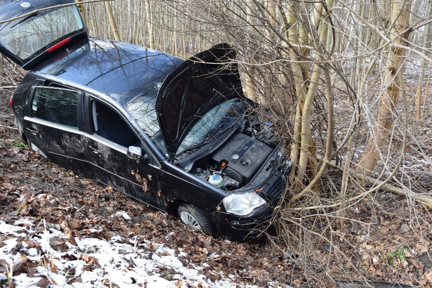 Wypadek pod Skierniewicami. Wpadła w poślizg na oblodzonej jezdni i uderzyła w drzewo