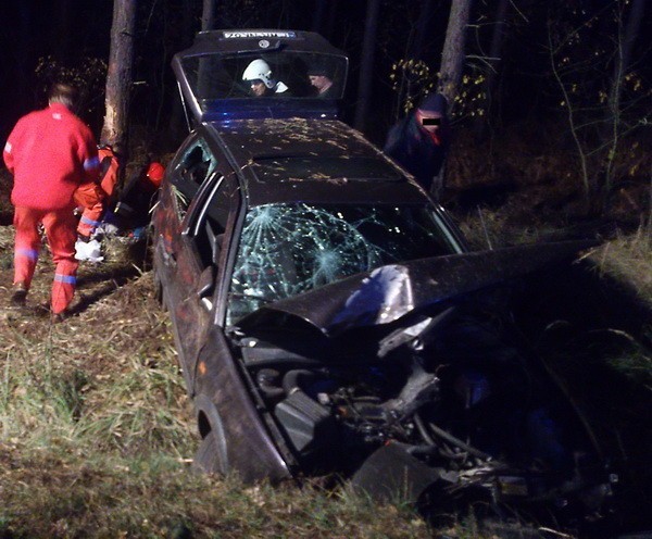 Wypadek na drodze krajowej w Grabie