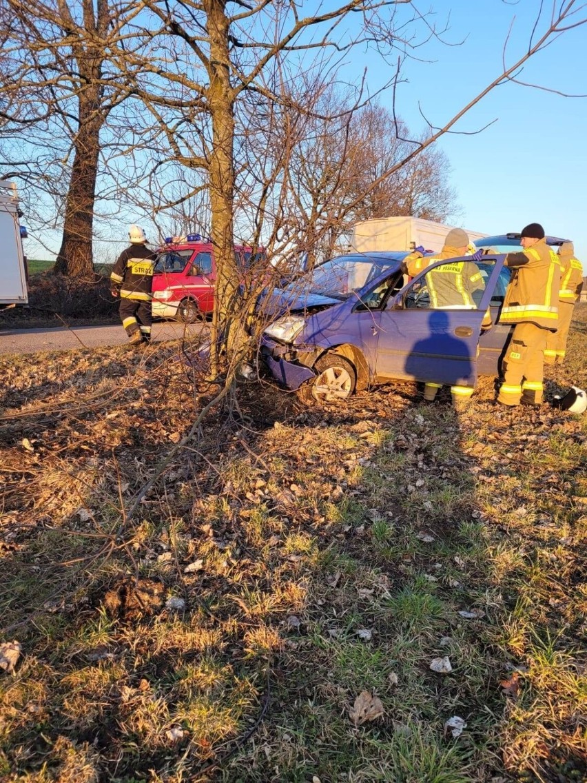 Kierowca stracił panowanie nad pojazdem i uderzył w drzewo....