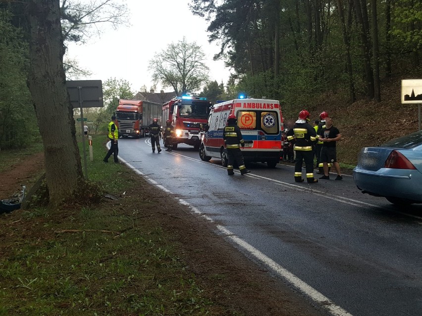 Wypadek w Jeleniu na DK20. Dwie osoby ranne [zdjęcia]