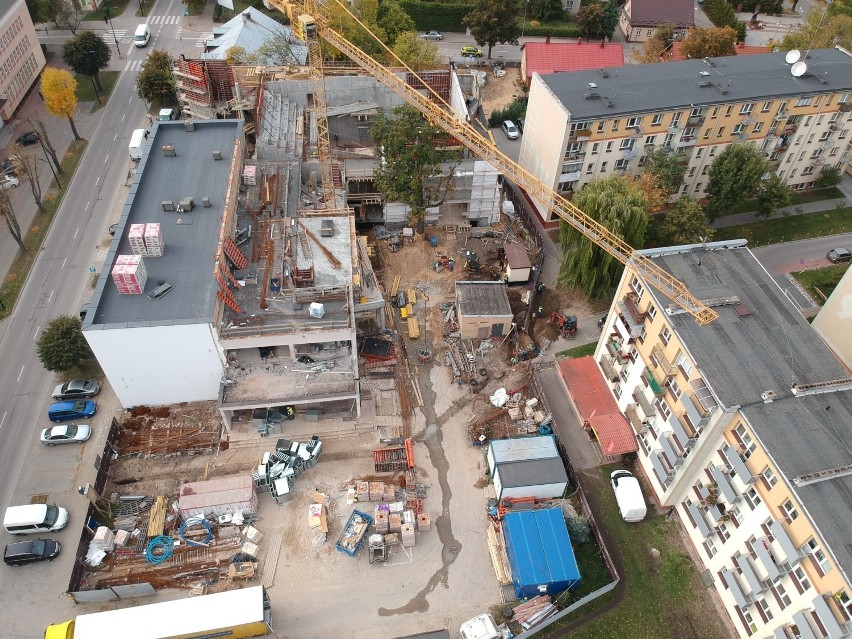 Zobacz budowę BDK w Bielsku z lotu drona [zdjęcia]