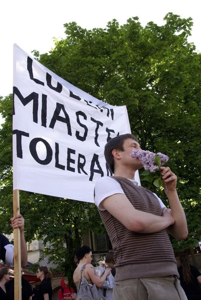 Demonstracja Lubelskiego Porozumienia na Rzecz Tolerancji rozpoczęła się o 16. Fot. Krzysztof Stanek