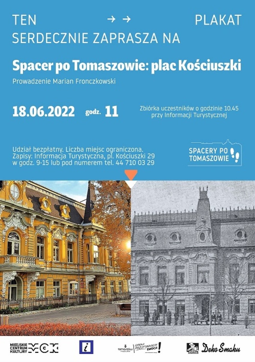 MCK zaprasza na historyczne spacery po Tomaszowie. Na początek pl. Kościuszki z Marianem Fronczkowskim