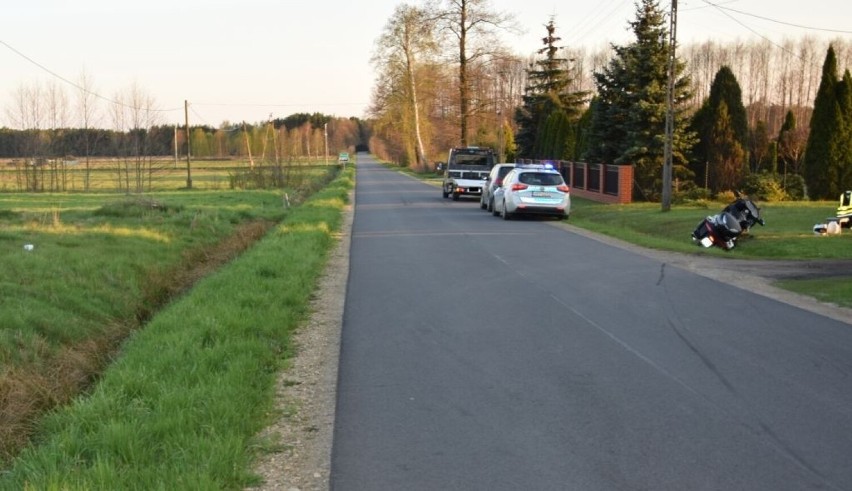 Motocyklista zderzył się z sarną niedaleko Bełchatowa
