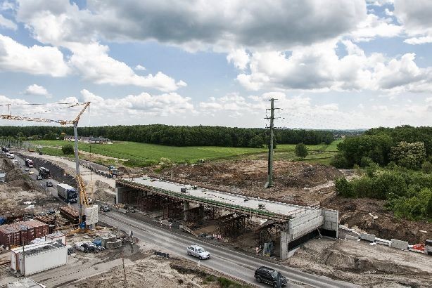 Przebudowa DK 1 w Tychach. Zdjęcie z dnia 18 czerwca 2013 r.